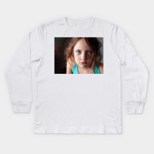 The day she was sick and didn't want to smile Kids Long Sleeve T-Shirt